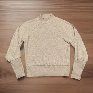 Maeve Anthropologie Unisex Beige Mock Neck Pullover Sweater Long Sleeve Size XS